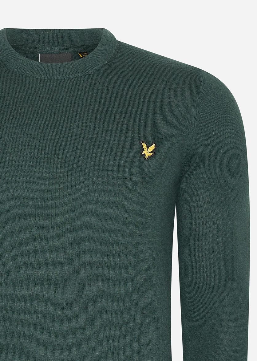 Lyle & Scott Truien  Cotton merino crew neck jumper - argyle teal 