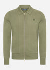 Fred Perry Vesten  Zip through sweatshirt - laurel wreath green 