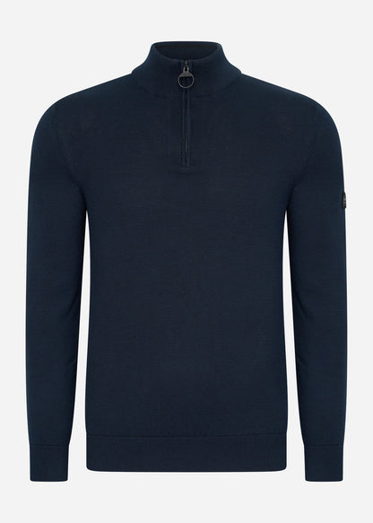 Barbour International Truien  Cotton half zip knit - international navy 