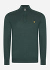 Lyle & Scott Truien  Cotton merino quarter zip jumper - argyle teal 