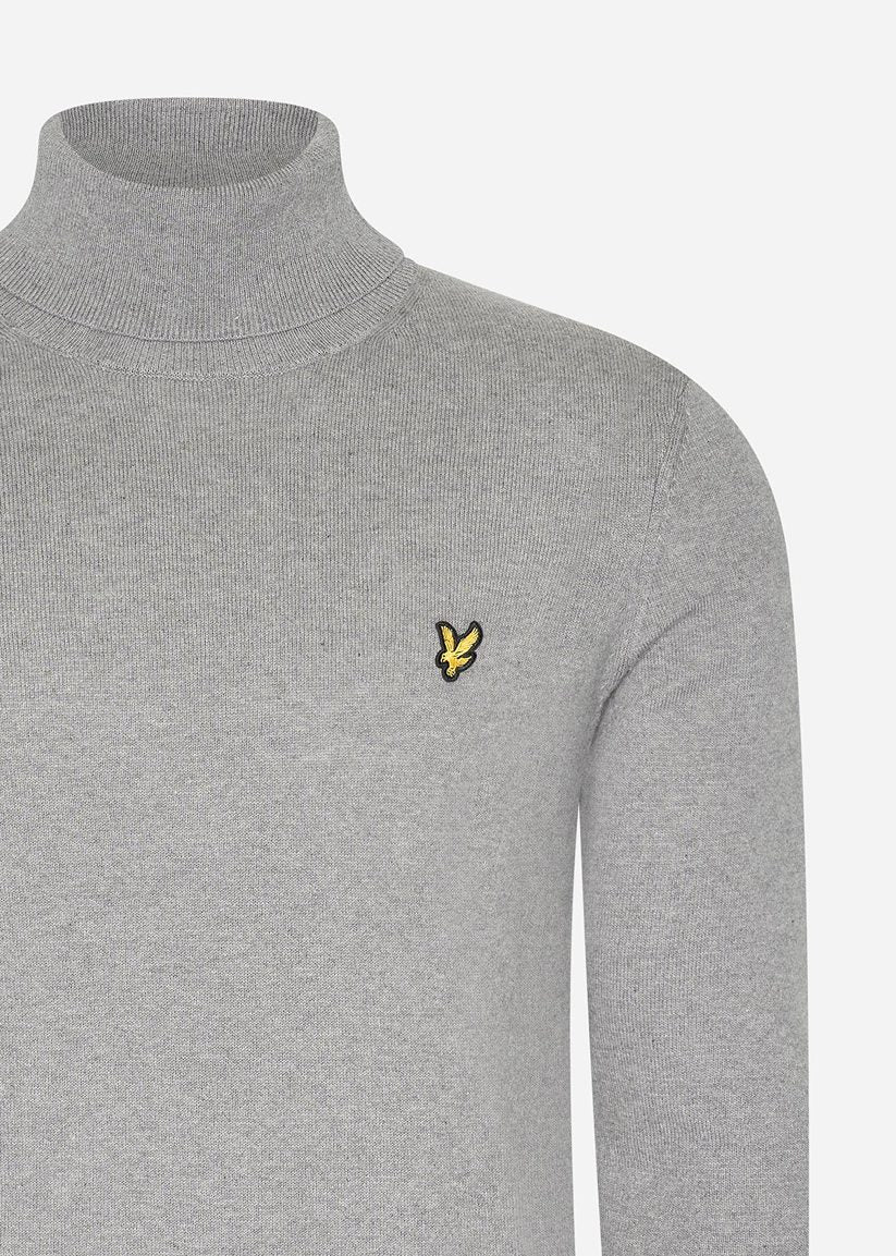 Lyle & Scott Truien  Cotton merino turtleneck jumper - mid grey marl 