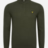Lyle & Scott Truien  Cotton merino quarter zip jumper - olive