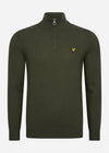 Lyle & Scott Truien  Cotton merino quarter zip jumper - olive 