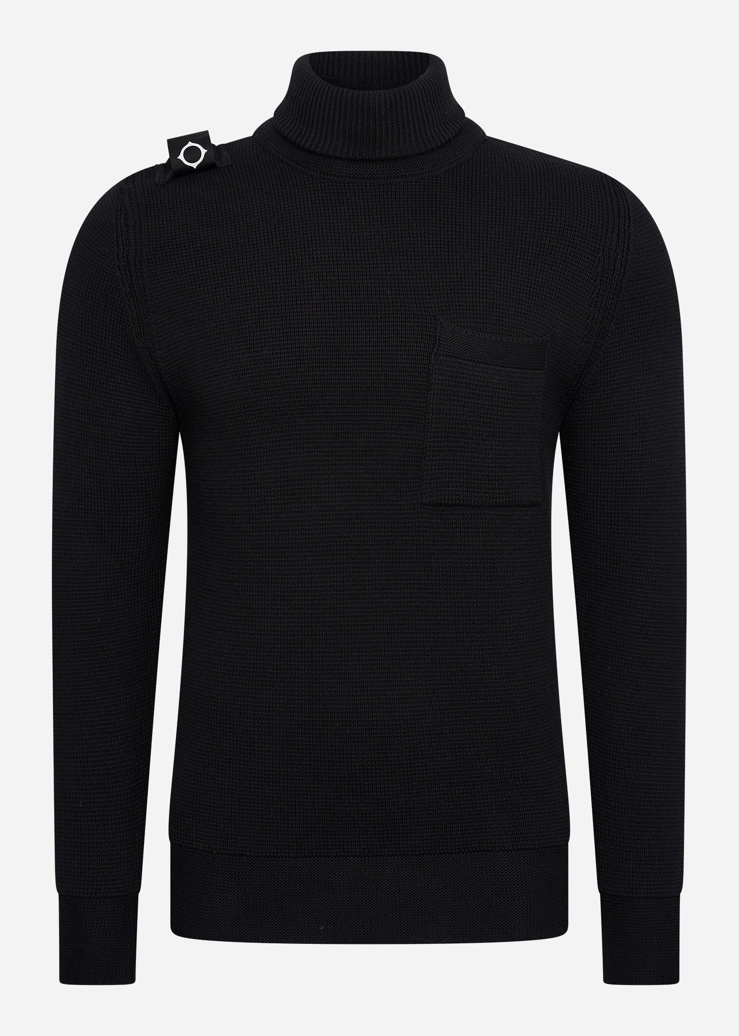 MA.Strum Truien  Milano knit roll neck - jet black 