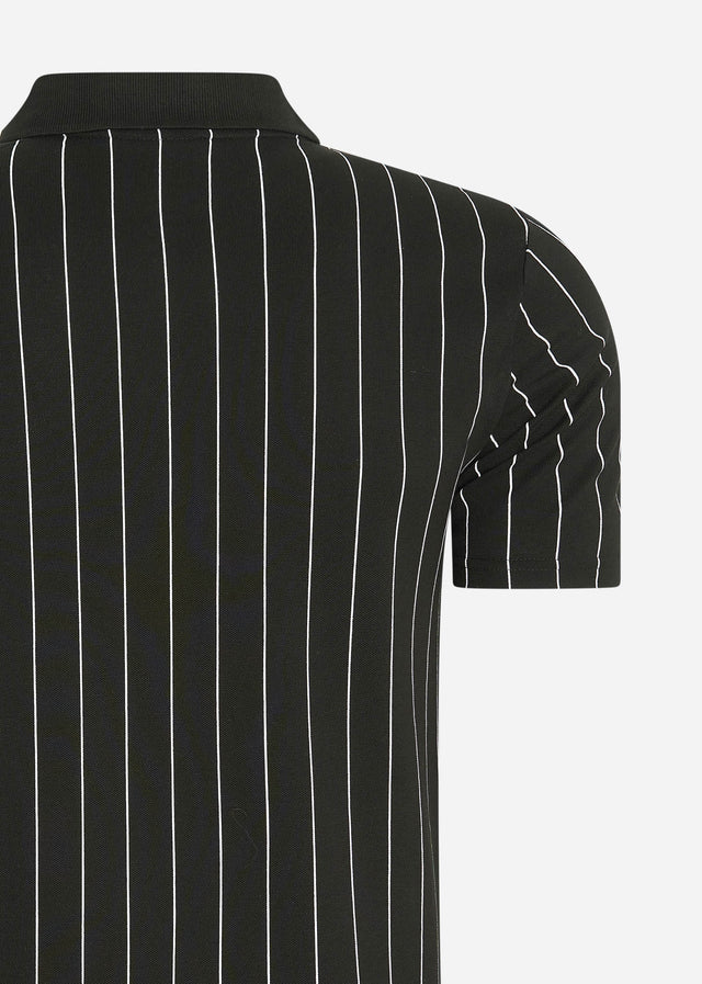 Fila Polos  Luckenwalde polo shirt - black bright white striped 
