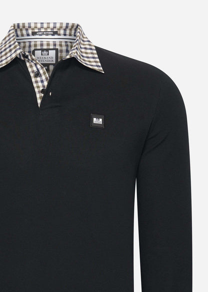 Weekend Offender Longsleeve Polo's  Walker - black mid house check 