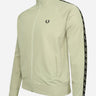 Fred Perry Vesten  Contrast tape track jacket - light oyster black 
