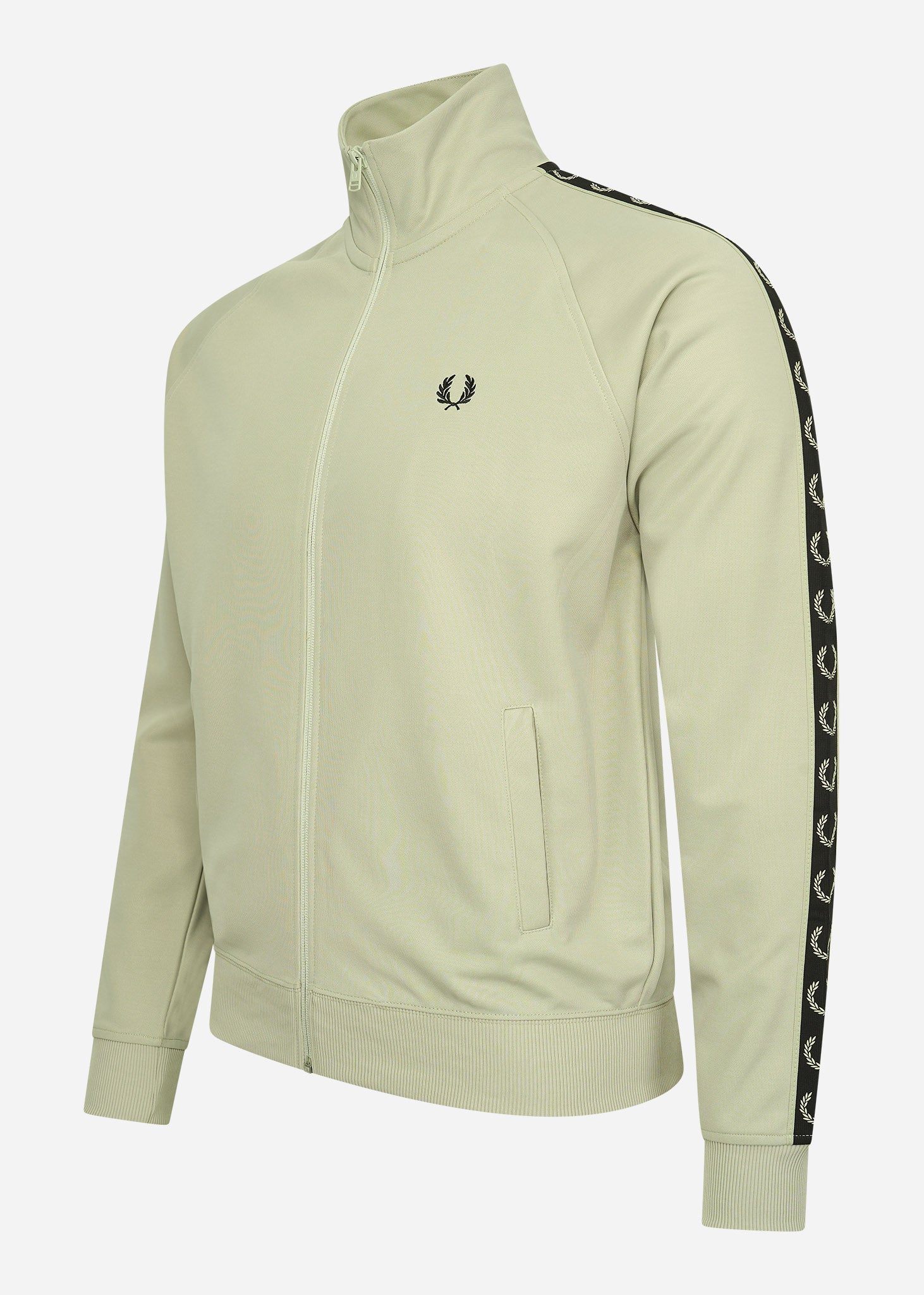 Fred Perry Vesten  Contrast tape track jacket - light oyster black 