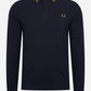 Fred Perry Longsleeve Polo's  LS twin tipped shirt - navy dark caramel 