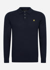 Lyle & Scott Longsleeve Polo's  Long sleeve knitted polo shirt - dark navy 