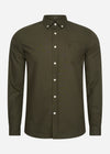 Lyle & Scott Overhemden  Tonal eagle regular fit light weight oxford shirt - olive 