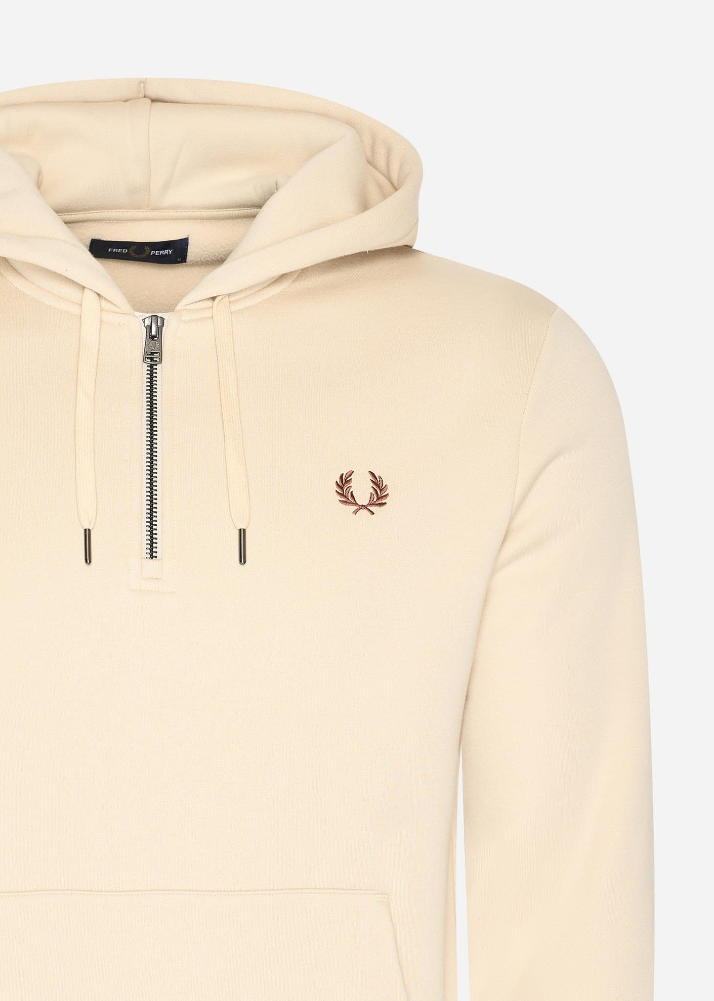 Fred Perry Truien  Hooded fleece back sweatshirt - oatmeal 