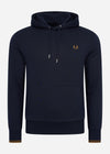 Fred Perry Hoodies  Tipped hooded sweatshirt - navy dark caramel 