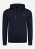 Fred Perry Hoodies  Tipped hooded sweatshirt - navy dark caramel 