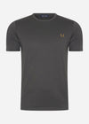 Fred Perry T-shirts  Ringer t-shirt - anchgrey dark caramel 