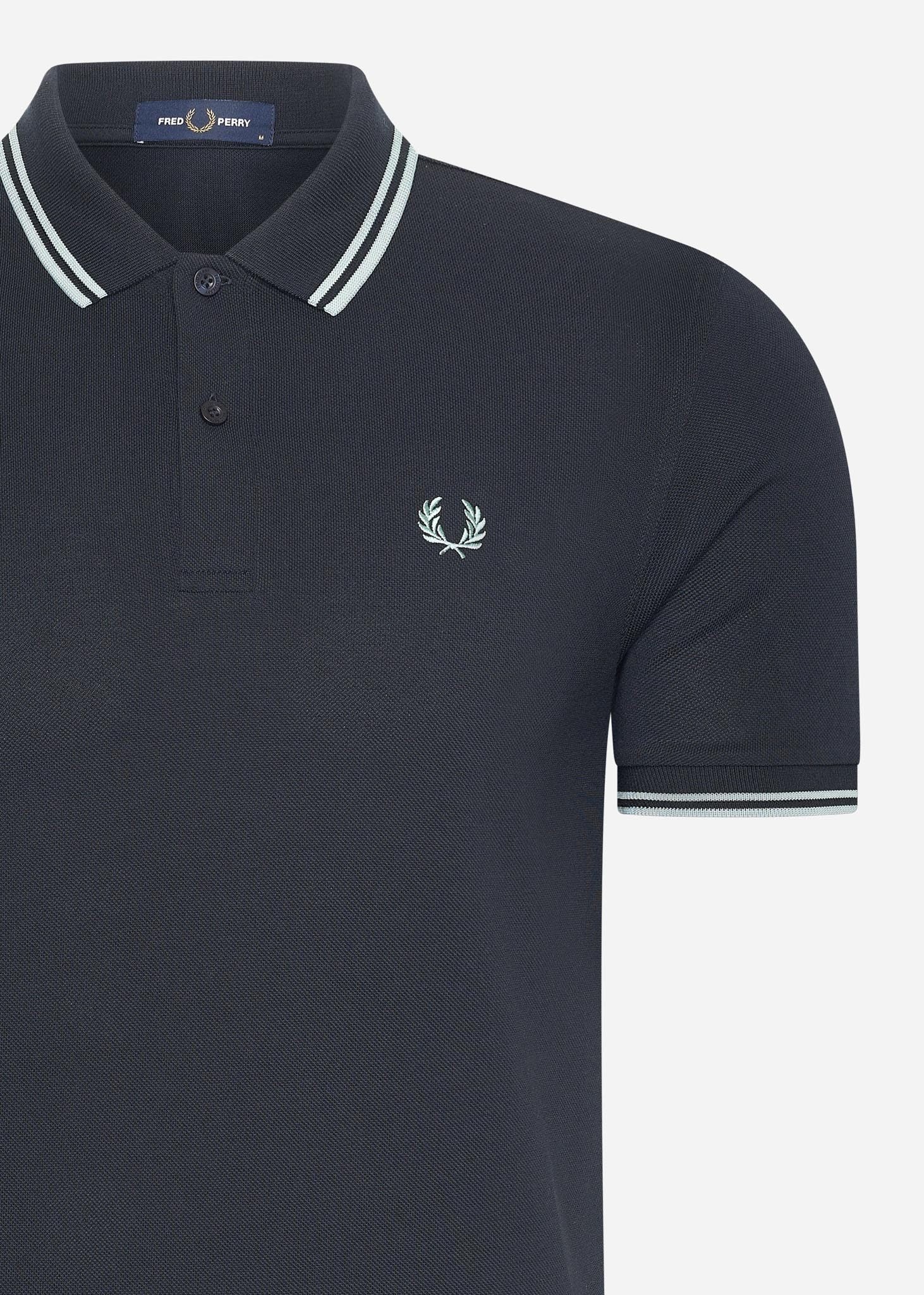 Fred Perry Polo's  Twin tipped fred perry shirt - navy-silver blue silver blue 