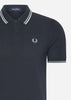 Fred Perry Polo's  Twin tipped fred perry shirt - navy-silver blue silver blue 