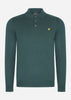 Lyle & Scott Truien  Cotton merino long sleeve knitted polo - argyle teal 