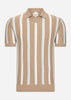 Ben Sherman Polo's  Vertical stripe open neck polo - stone 