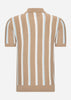 Ben Sherman Polo's  Vertical stripe open neck polo - stone 