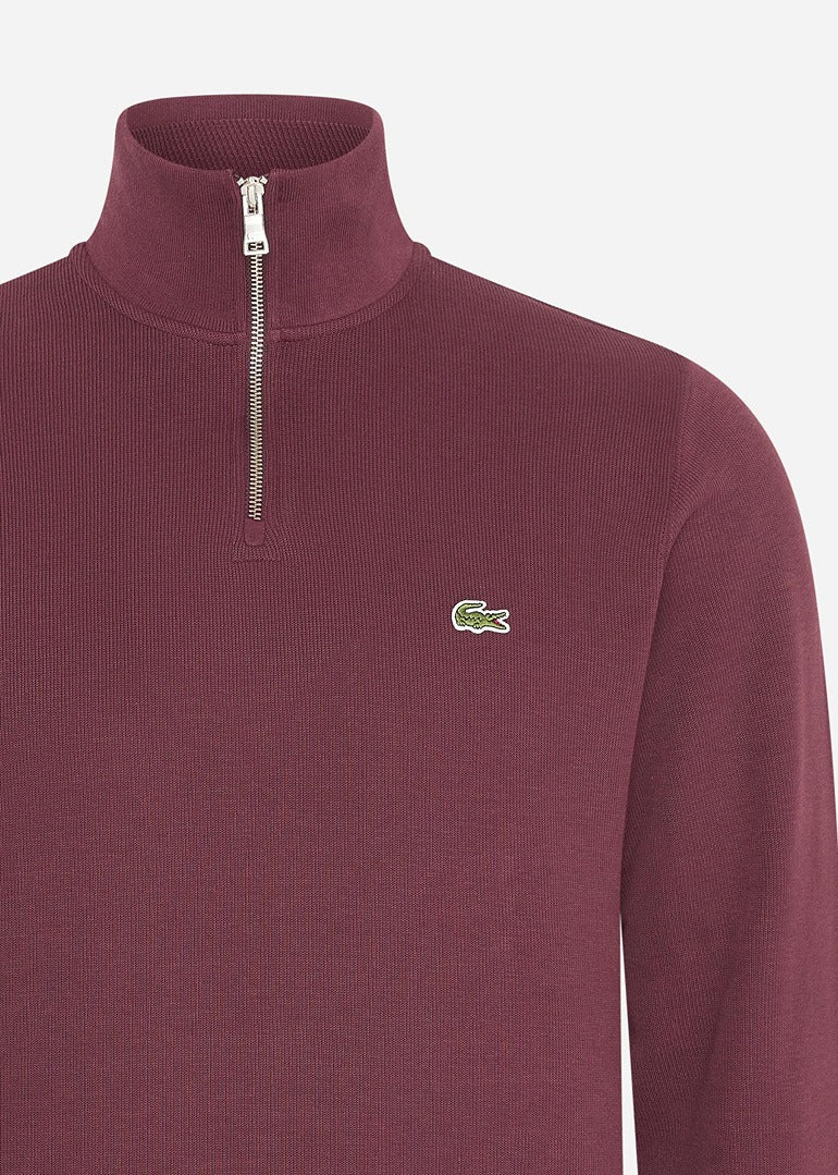 Lacoste Truien  Sweater half zip - expresso 