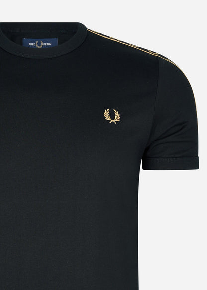 Fred Perry T-shirts  Contrast tape ringer t-shirt - black stone 