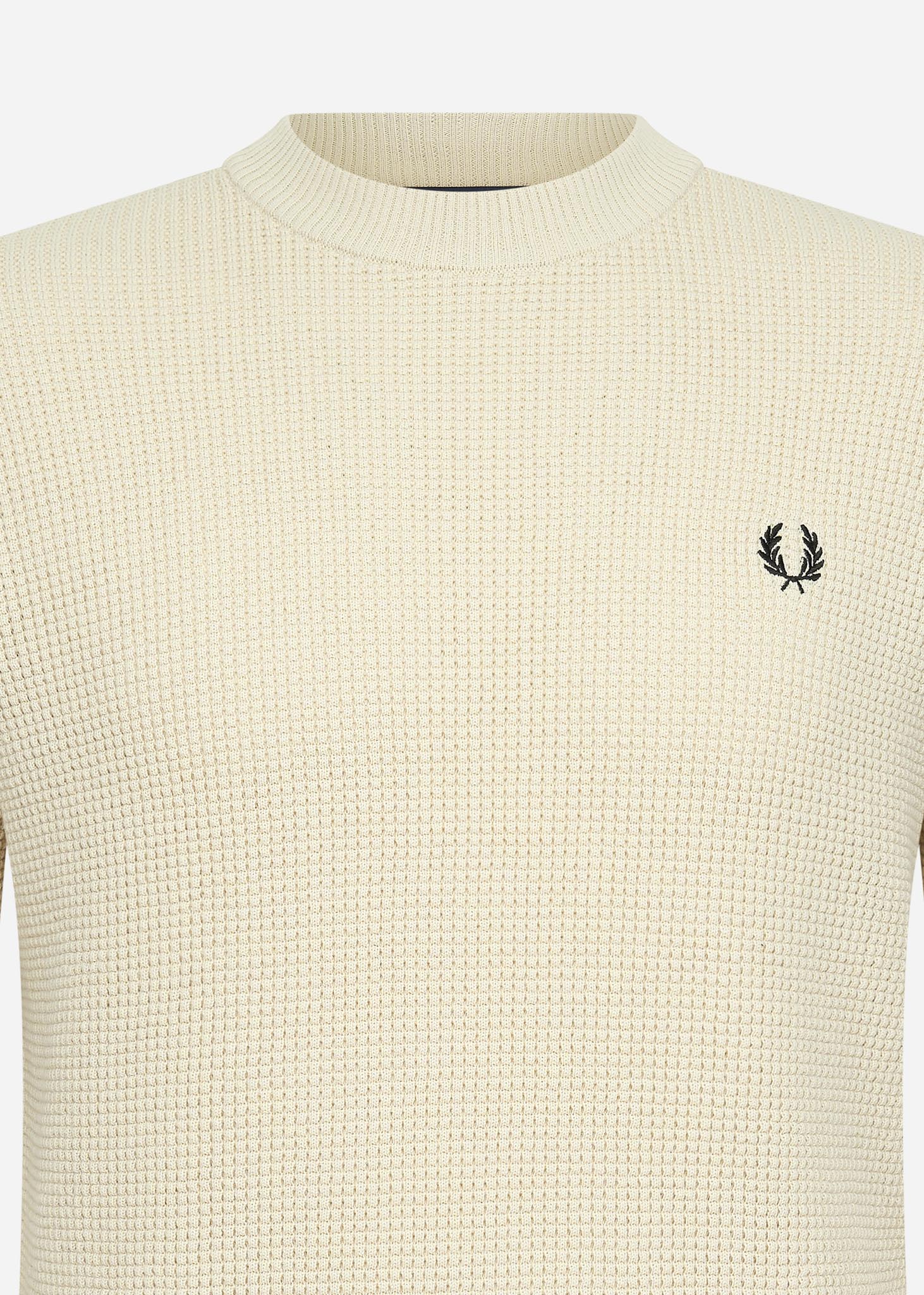 Fred Perry Truien  Waffle stitch jumper - oatmeal 