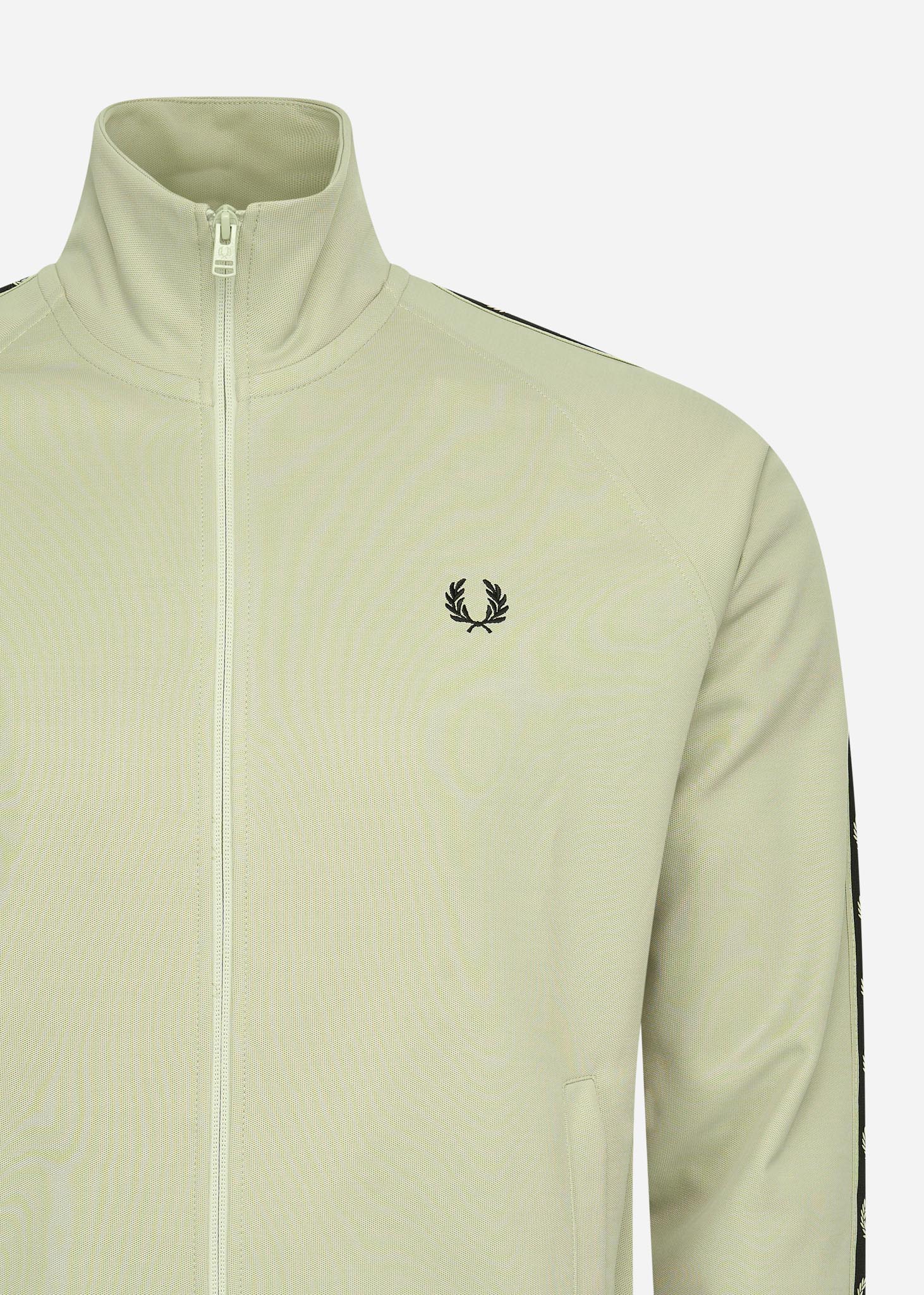 Fred Perry Vesten  Contrast tape track jacket - light oyster black 