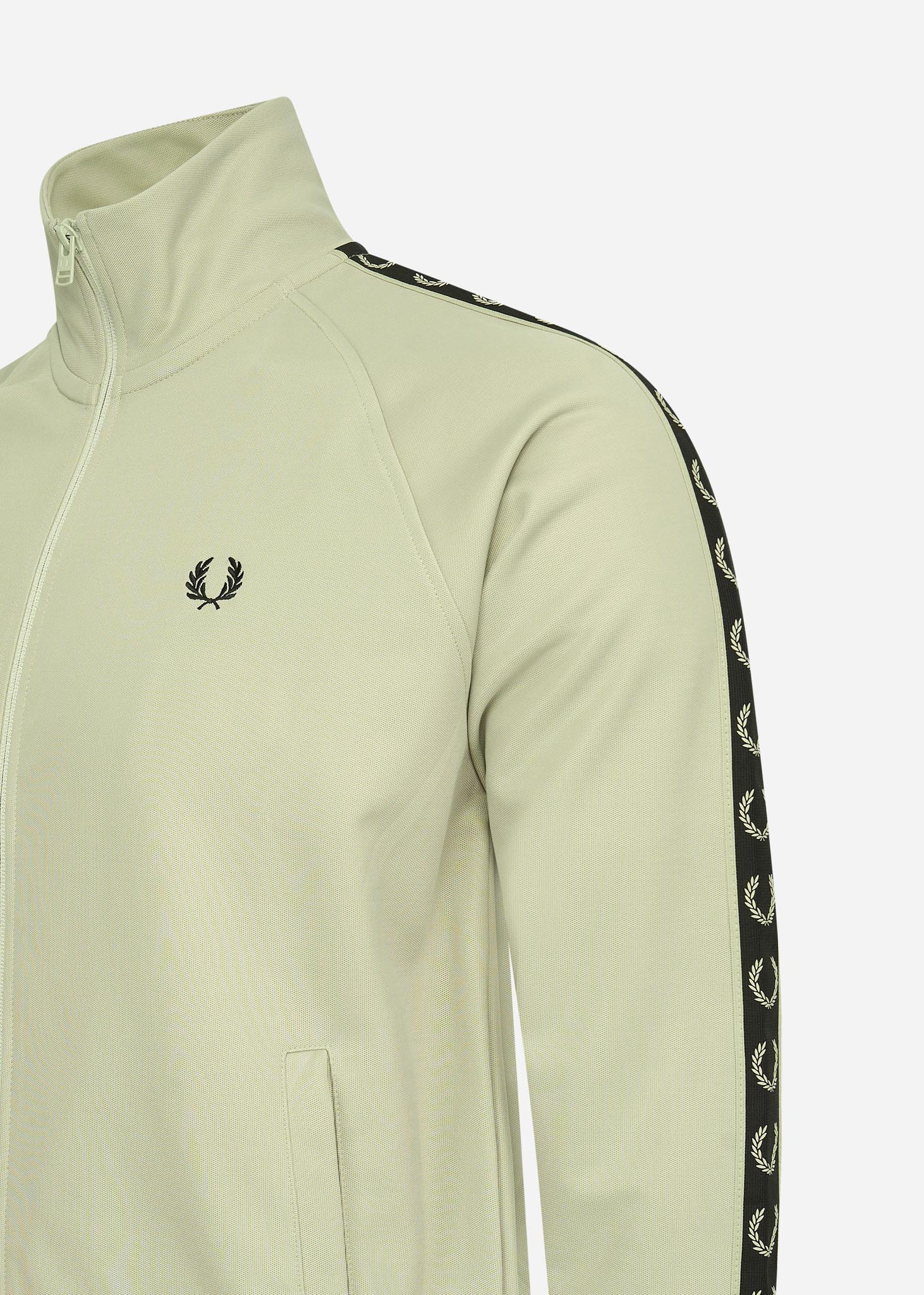 Fred Perry Vesten  Contrast tape track jacket - light oyster black 