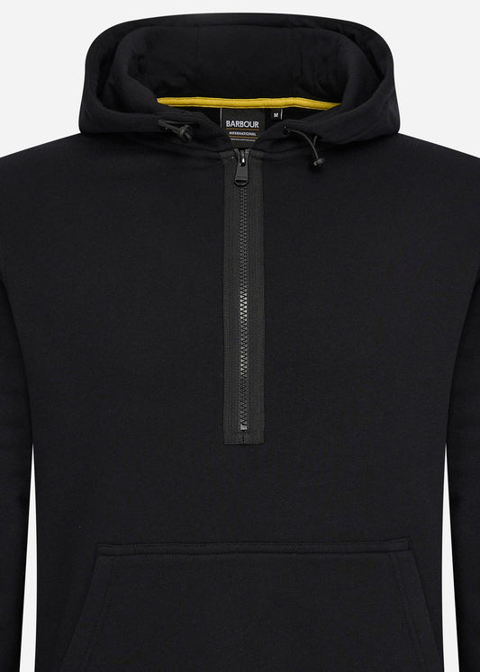 Badge half zip hoodie - black