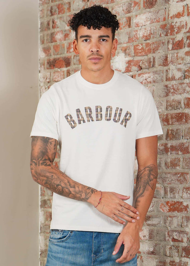Barbour T-shirts Barbour berwick tartan t-shirt - whisper white