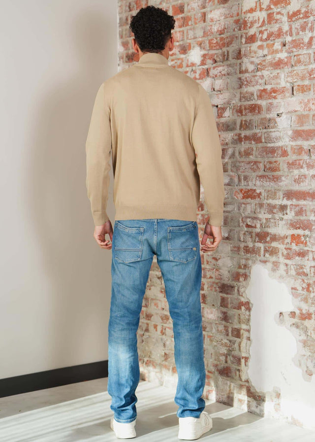 Barbour Truien Barbour lingwood compact cotton half zip sweater - washed stone