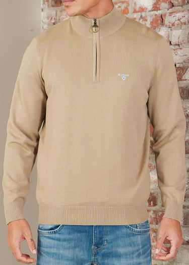 Barbour Truien Barbour lingwood compact cotton half zip sweater - washed stone