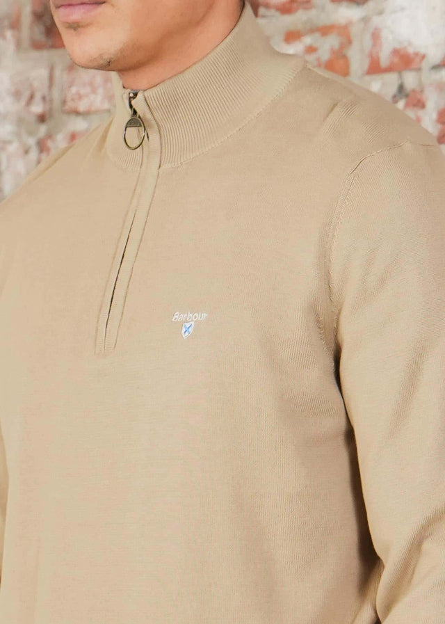 Barbour Truien Barbour lingwood compact cotton half zip sweater - washed stone