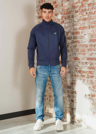 Fred Perry Vesten Contrast tape track jacket - tennis blue champagne