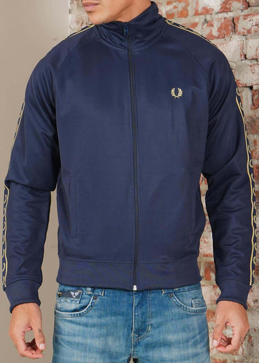 Fred Perry Vesten Contrast tape track jacket - tennis blue champagne