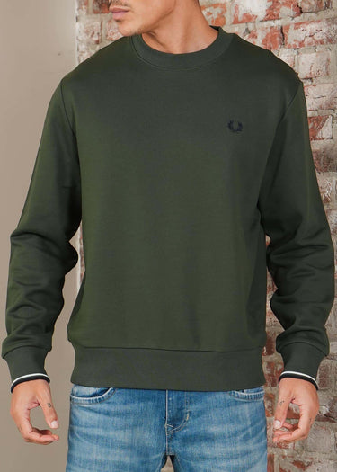 Fred Perry Truien Crew neck sweatshirt - crtgrn snwt nvy