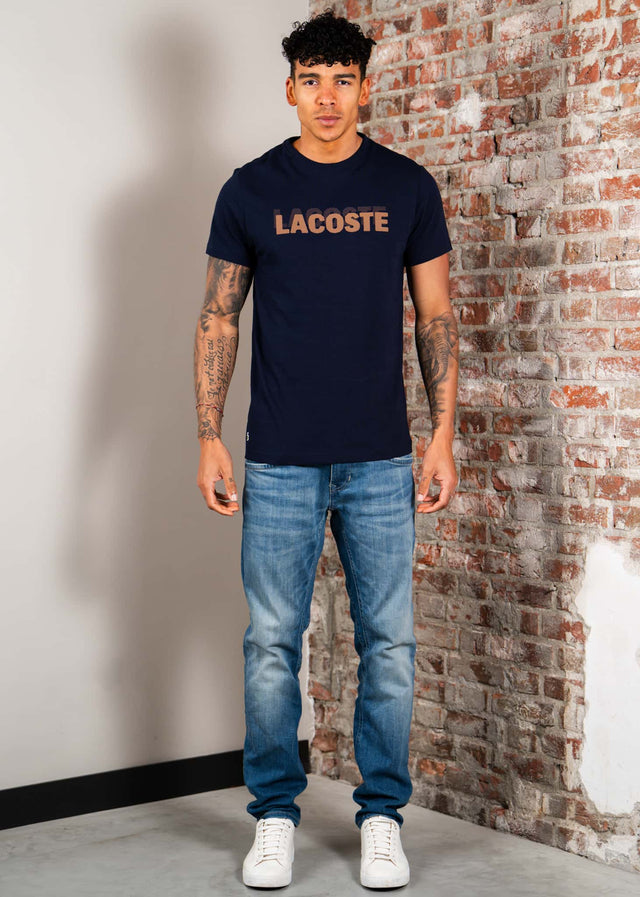 Lacoste T-shirts Regular fit ultra dry training t-shirt - navy blue blossom