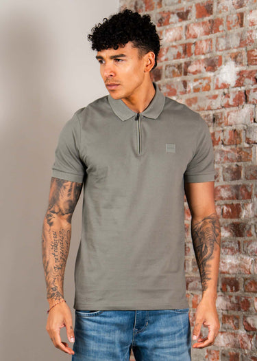 Hugo Boss Polo's Passerzip - open grey 076