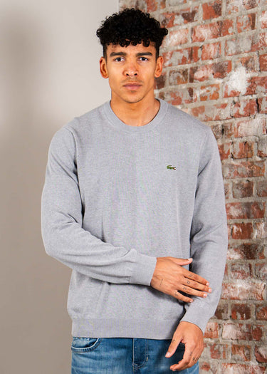 Lacoste Truien Regular fit crew neck sweater - silver chine