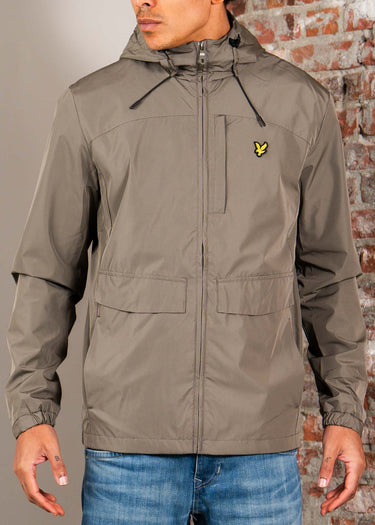 Lyle & Scott Jassen Lightweight hooded zip through jacket - khaki ash