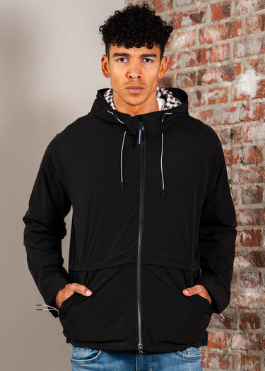 Aquascutum Jassen Shell sp hooded jacket - black