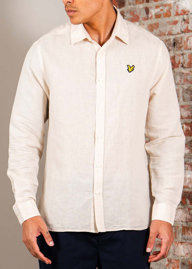 Lyle & Scott Overhemden Long sleeve linen blend shirt - cove