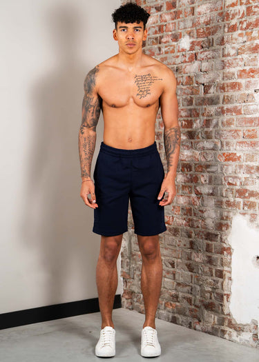 Lacoste Korte Broeken Regular fit fleece shorts - navy blue