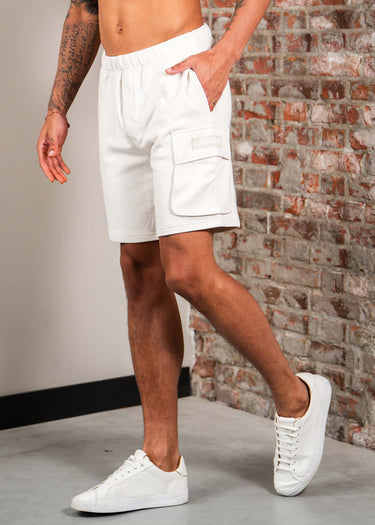 Napapijri Korte Broeken N box logo cargo - white whisper