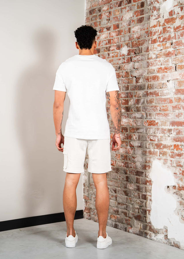 Napapijri Korte Broeken N box logo cargo - white whisper