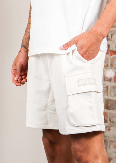Napapijri Korte Broeken N box logo cargo - white whisper