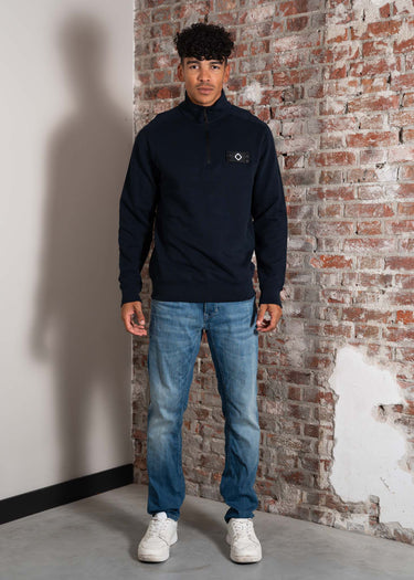 MA.Strum Truien Neo quarter zip sweat - ink navy