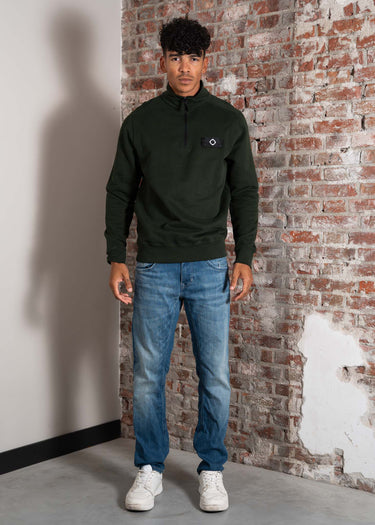 MA.Strum Truien Neo quarter zip sweat - oil slick