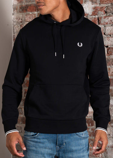 Fred Perry Hoodies Tipped hooded sweatshirt - black